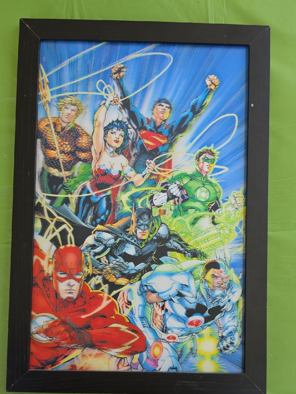 DC Comics Framed Backed Wall Art in Black with Green Mat